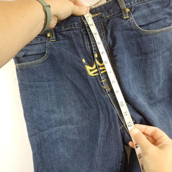 Vintage PNB Nation Mens Dark Blue Wash Denim Shorts Sz 36 - Picture 8 of 9